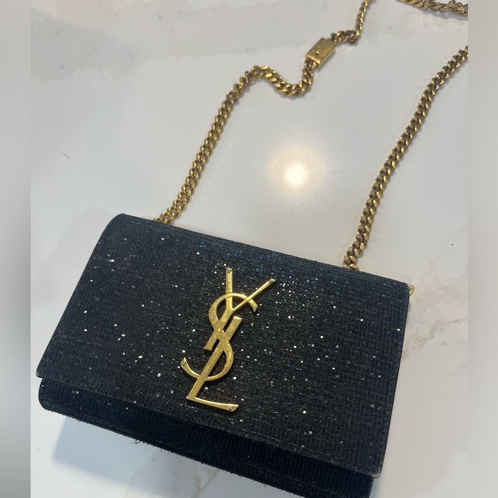 Saint Laurent black sparkle Kate bag